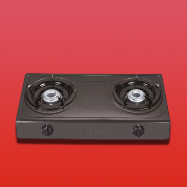 Boscon Auto Ignition Table Top Gas Cooker-2 Burner-Black