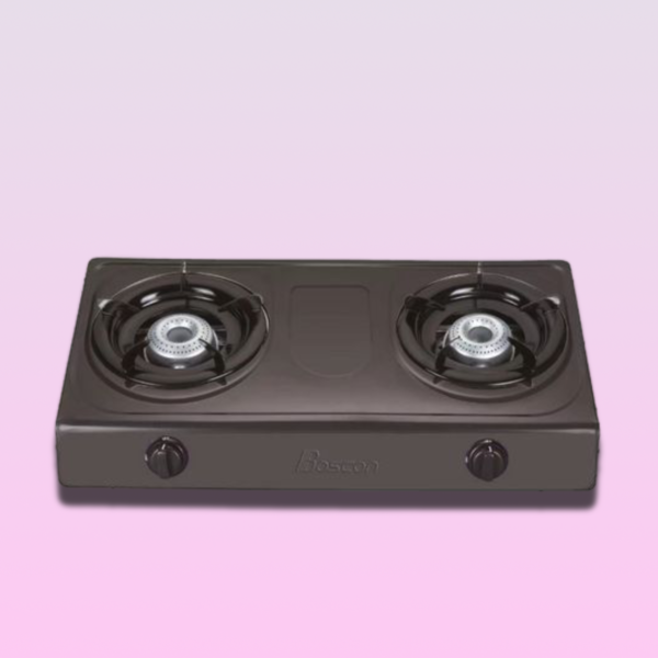Boscon Auto Ignition Table Top Gas Cooker-2 Burner-Black - Image 2