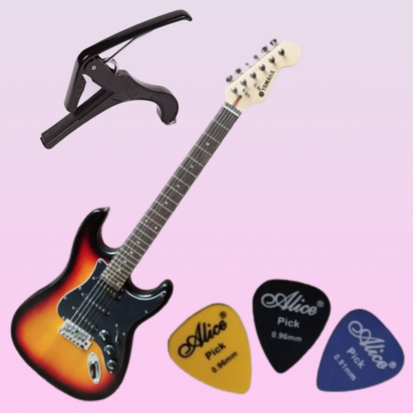 Yamaha 6 String Lead Guitar With Bag Belt And Capo - Image 2